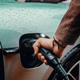 an EV charging station